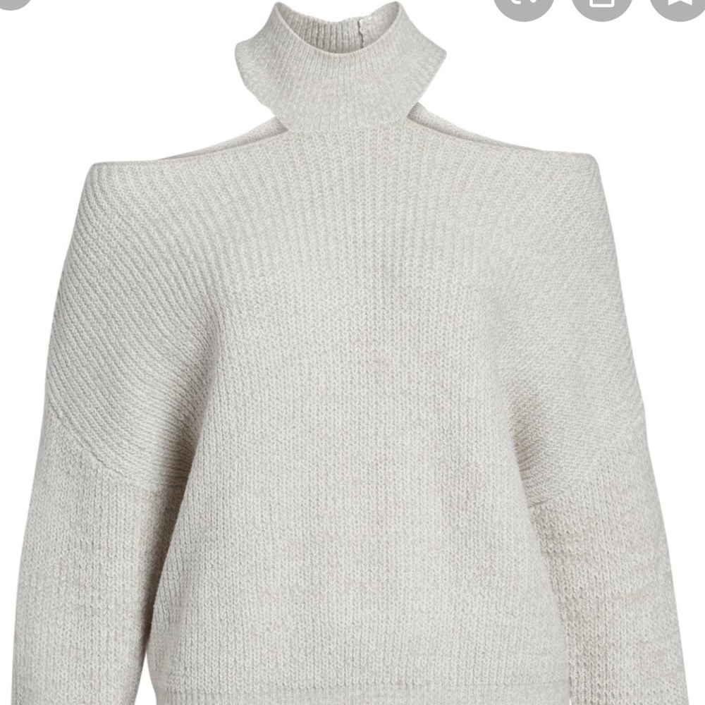 IN SEARCH OF Woven Heart Cutout turtleneck sweater